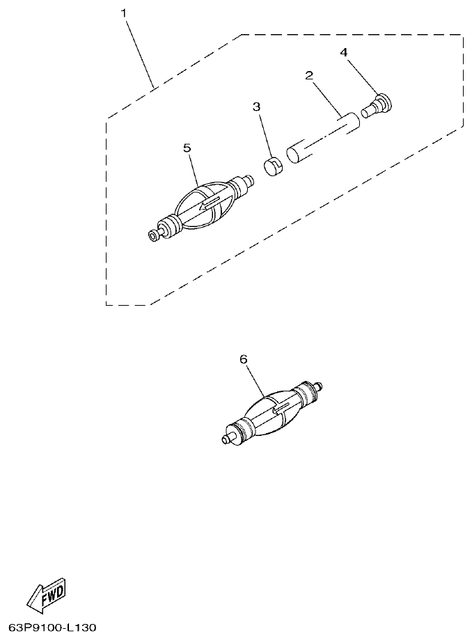 Yamaha F200CET, F225BET, FL200CET, FL225BET FUEL 2 parts diagram
